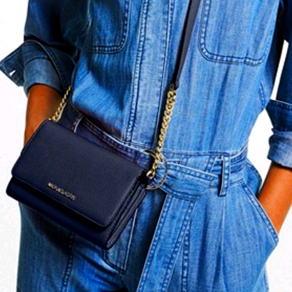 NWT Jet Set Pebbled Leather Convertible Crossbody - Picture 2 of 3